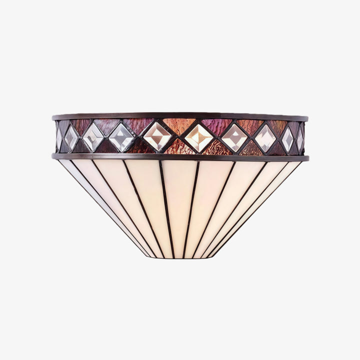 TF Fargo Art-Deco-Wandleuchte mit Rautenmuster – Glaswandleuchte für Flur und Schlafzimmer