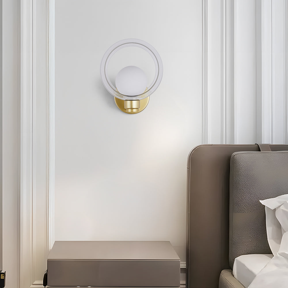 Round Glass Wall Sconce - Modern Living Room Lighting Contemporary