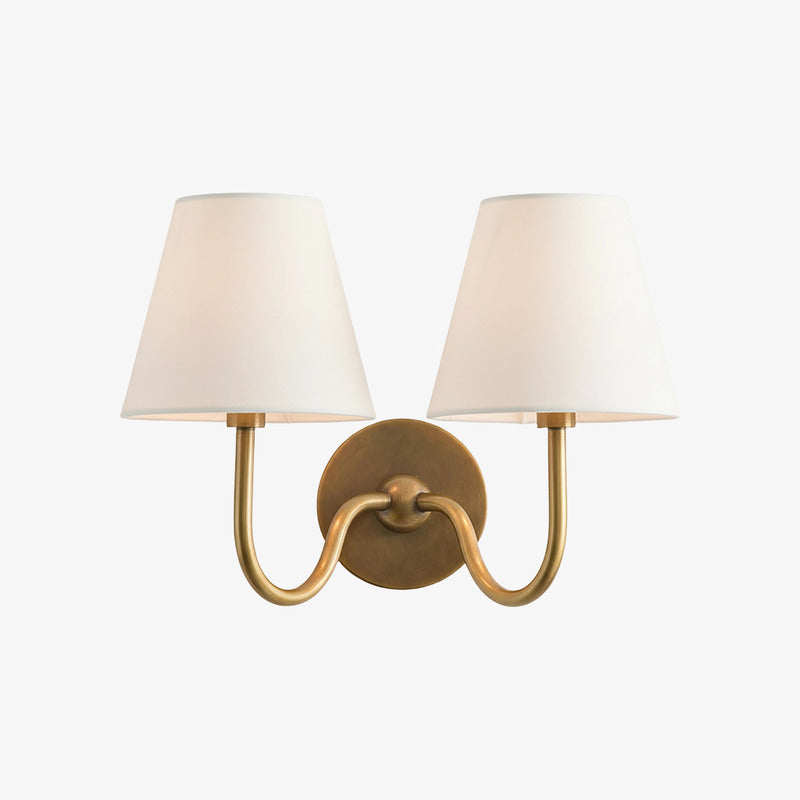 Luvora Pleated Shade Wall Lamp – Modern Brass Linen Lighting