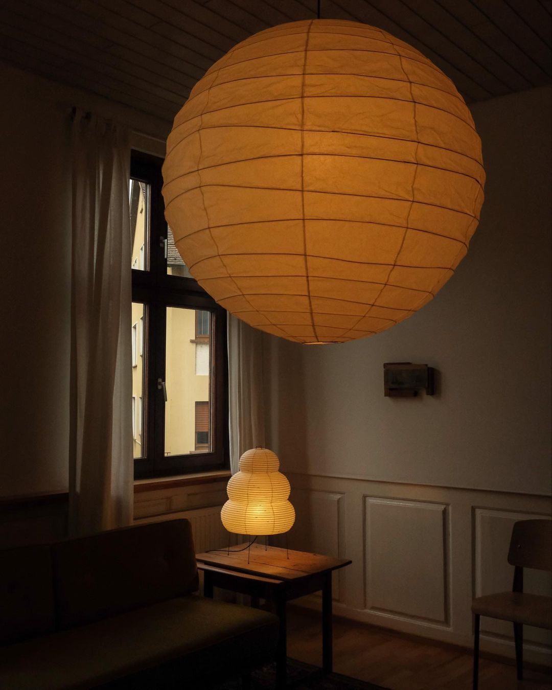 White Washi Paper Plug-In Pendant