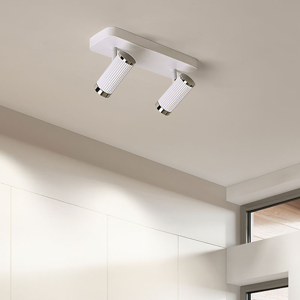 Weiße LED-Schienen-Deckenleuchte – einfache, moderne, verstellbare Metallleuchte