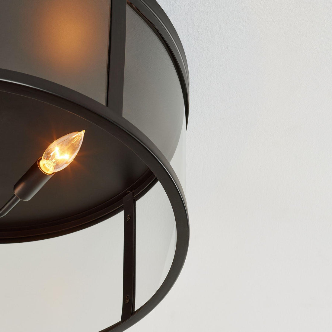 Ferrix Classic Outdoor Ceiling Lamp - Iron Glass Flush Mount for Porch