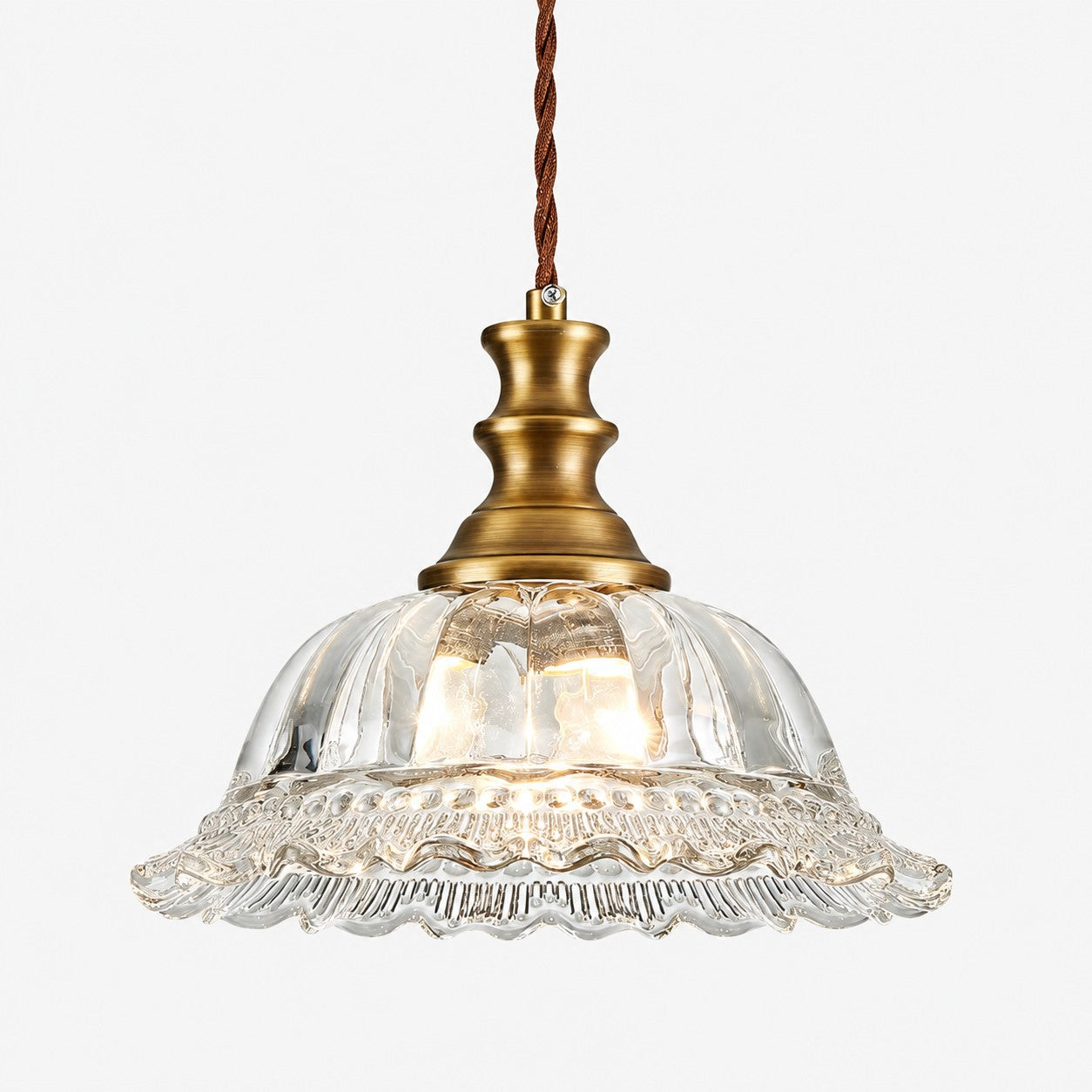 Vintage Fluted Glass Pendant Light for Kitchen & Dining