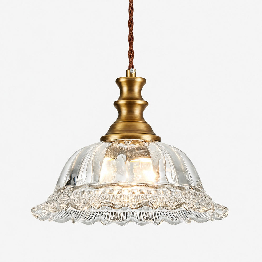 Vintage Fluted Glass Pendant Light for Kitchen & Dining