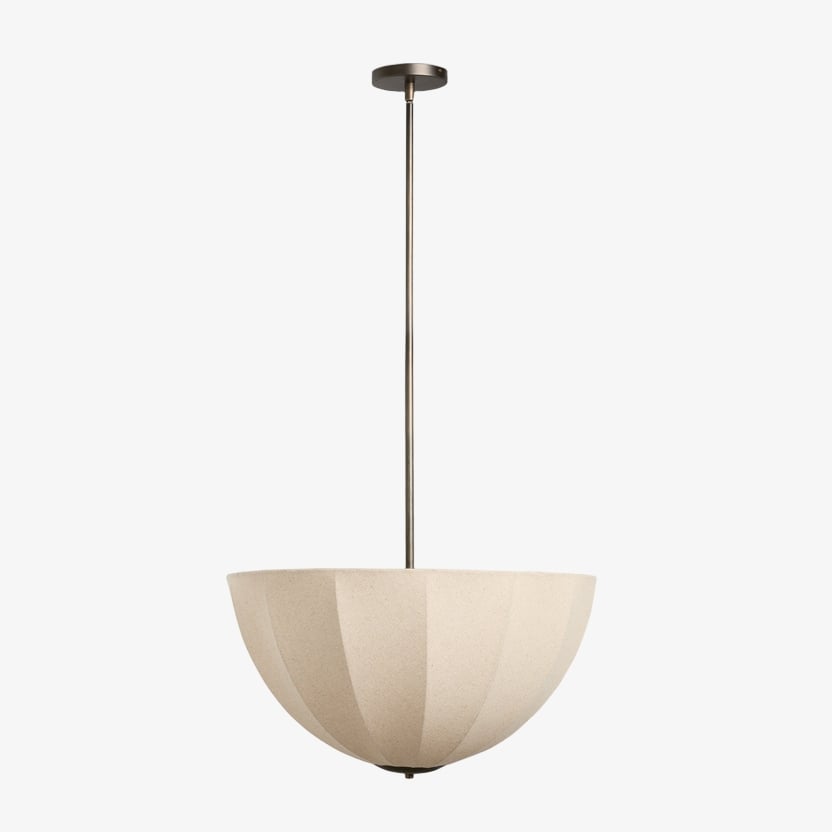 Lumarys Pendant / Flush Mount Lamp – Botanical-Inspired Linen Shade for Dining Area or Living Room