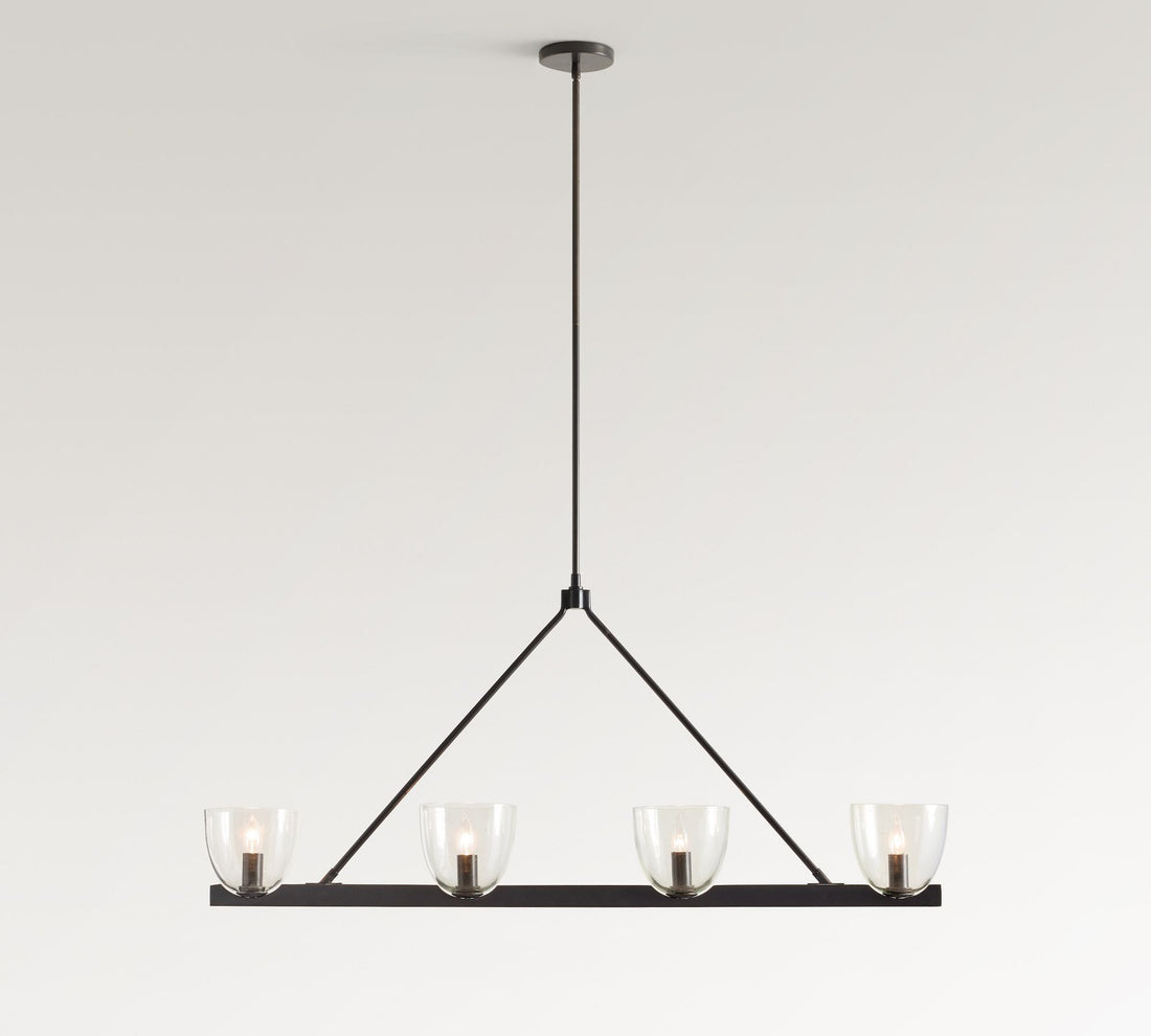 Auria Hand-blown Glass Metal Chandelier - Contemporary Brass Design