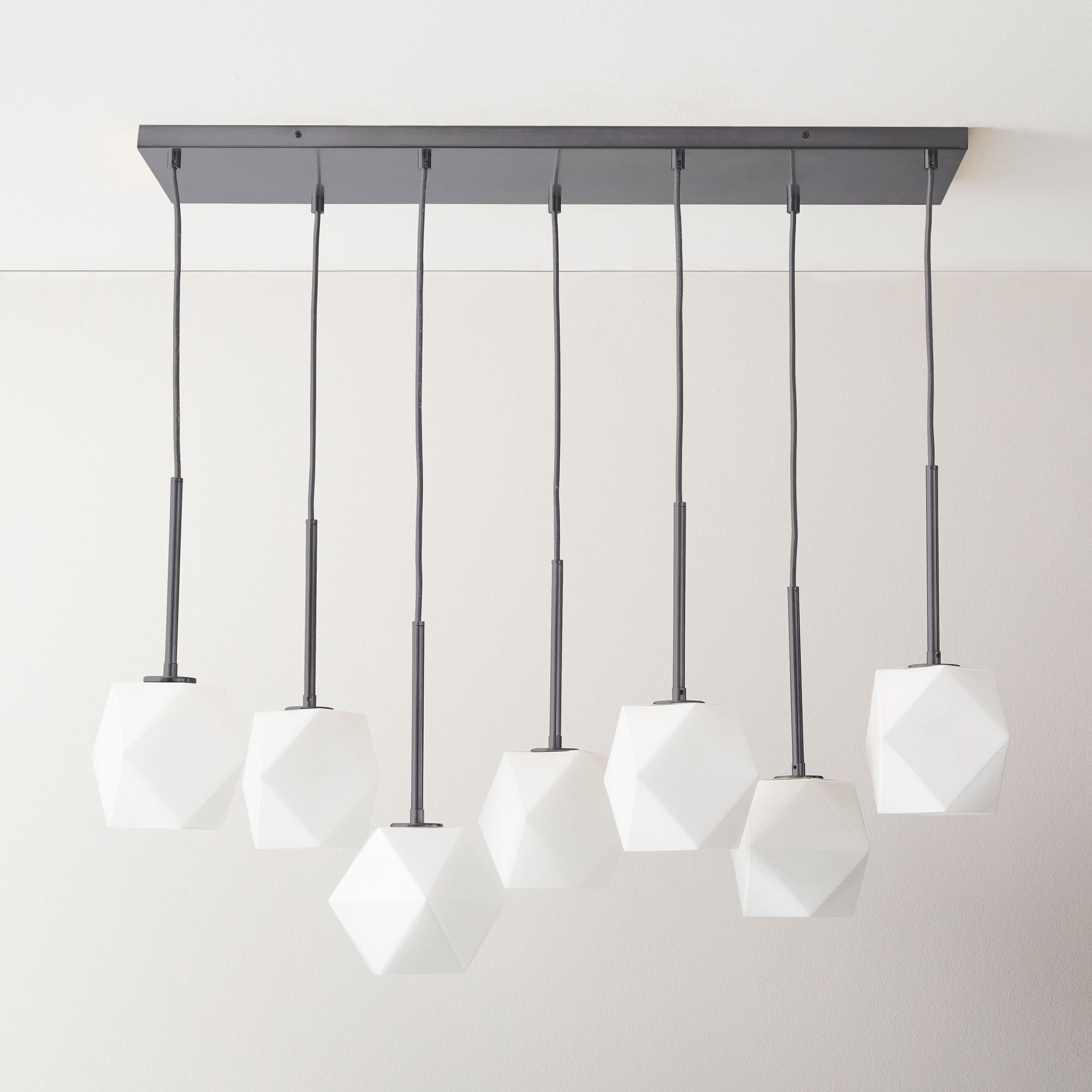 Talvior Luminous Geometric 7-Light Faceted Glass Chandelier