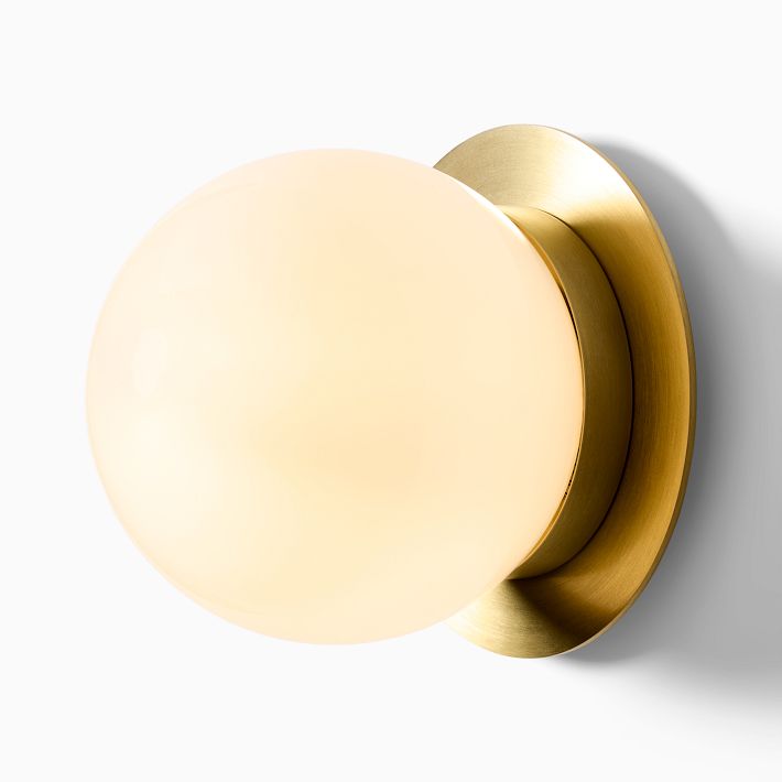 Rivolence Wall Sconce – Antique Brass Milk Glass Light