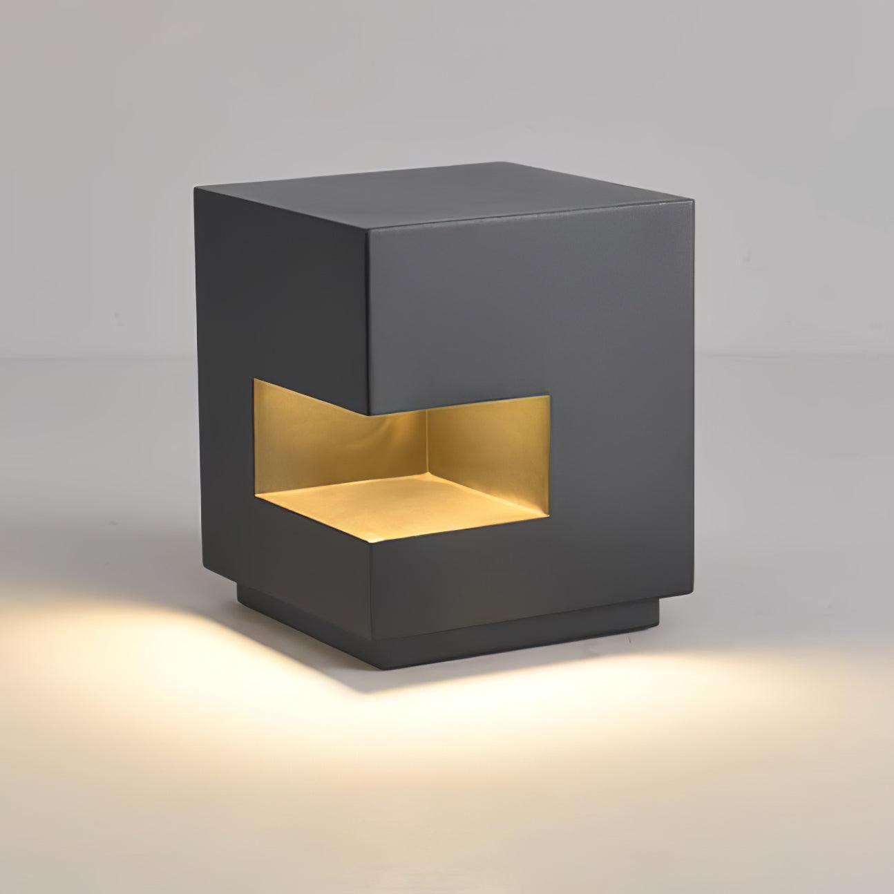 Cube Post Outdoor Light - Cube Outdoor Lamp Great for Courtyards
