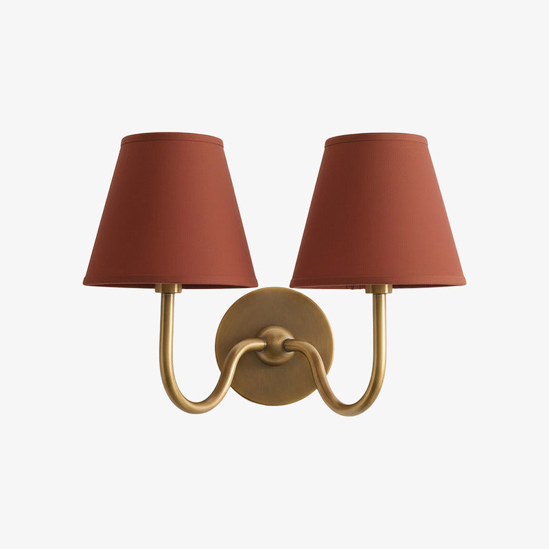 Luvora Pleated Shade Wall Lamp – Modern Brass Linen Lighting