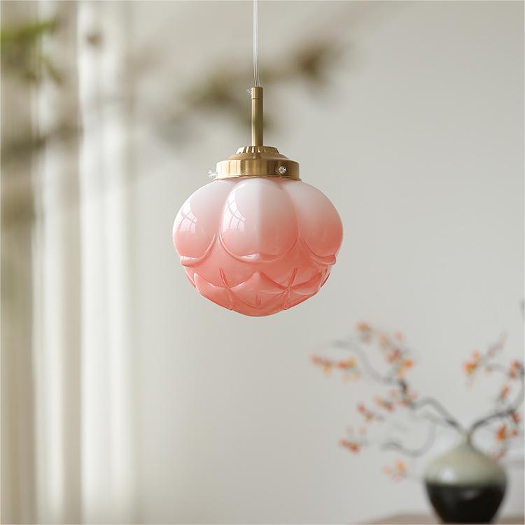 Vintage Art Glass Hanging Lamp - Elegant Home Decor Lighting