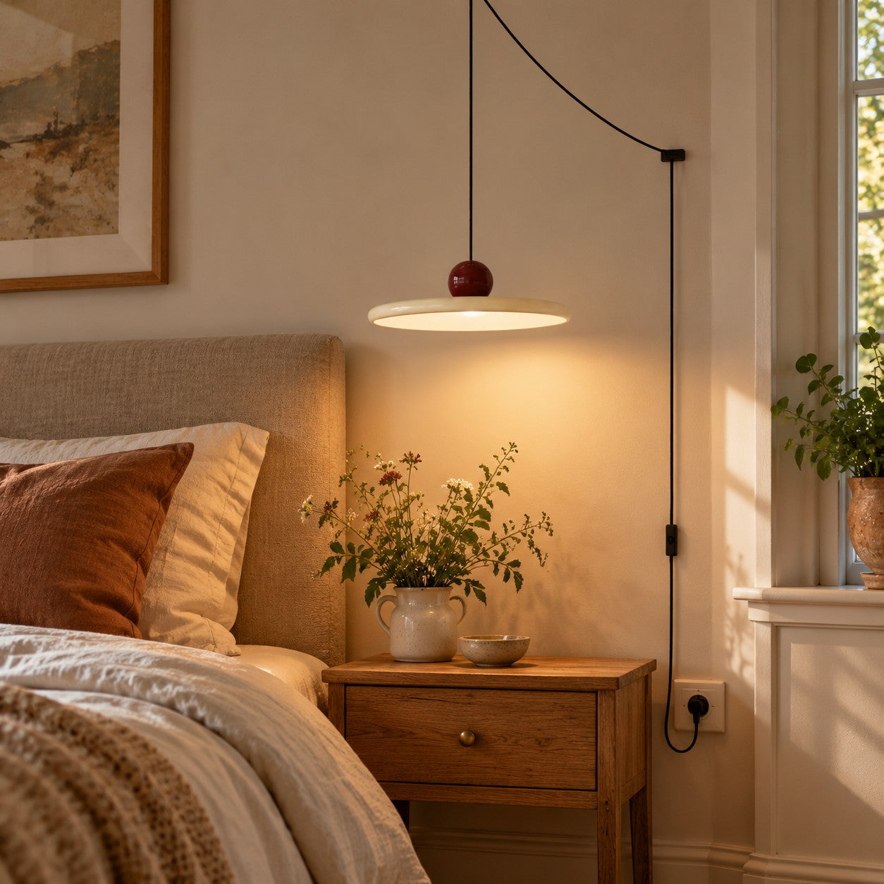 Acrylic Disc Plug-In Pendant Light