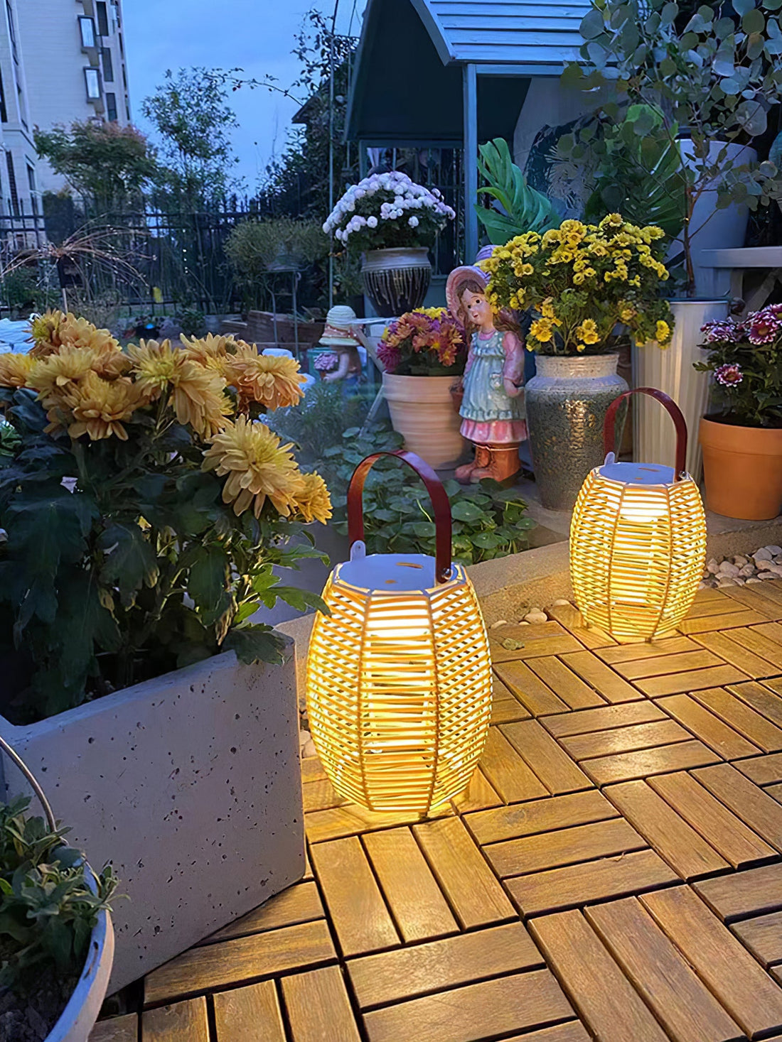 Lantern Built-in Battery Table Lamp - Portable Lamp for Bedroom
