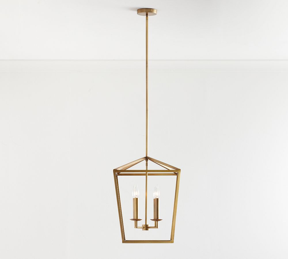 Rowan Brass Lantern Pendant Lamp - Modern Handcrafted Ceiling Fixture