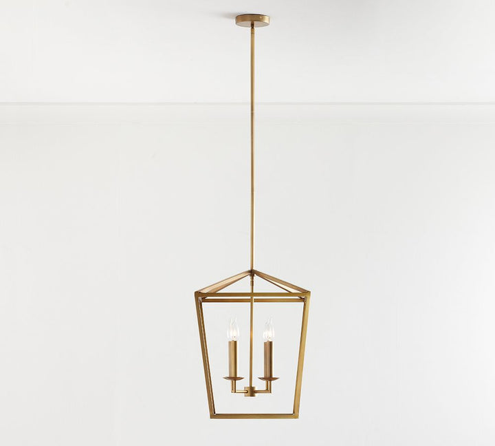 Rowan Brass Lantern Pendant Lamp - Modern Handcrafted Ceiling Fixture