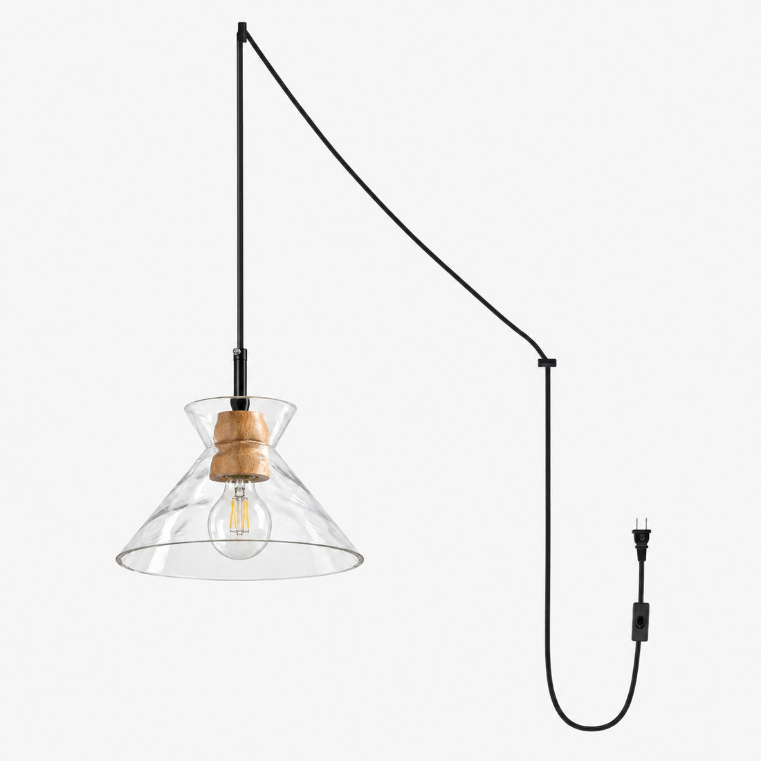Sculptural Ripple Glass Pendant Lamp