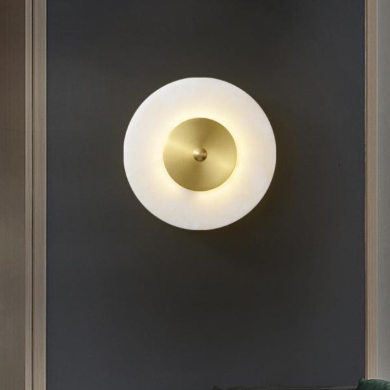 Minimalism Alabaster Double Disc Wall Lamp