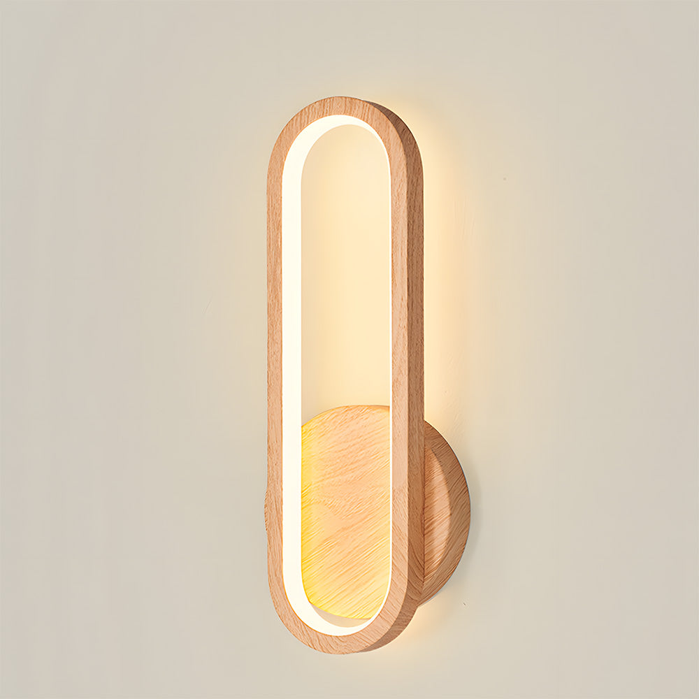 Retro Wood LED Wall Light - Rustic Living Room Fixture