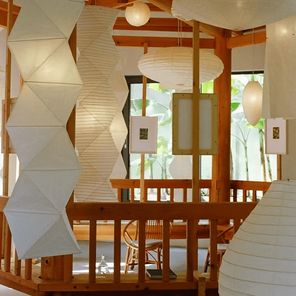 Washi Paper Pendant Lamp - Japanese-Inspired Light for Cozy Interiors
