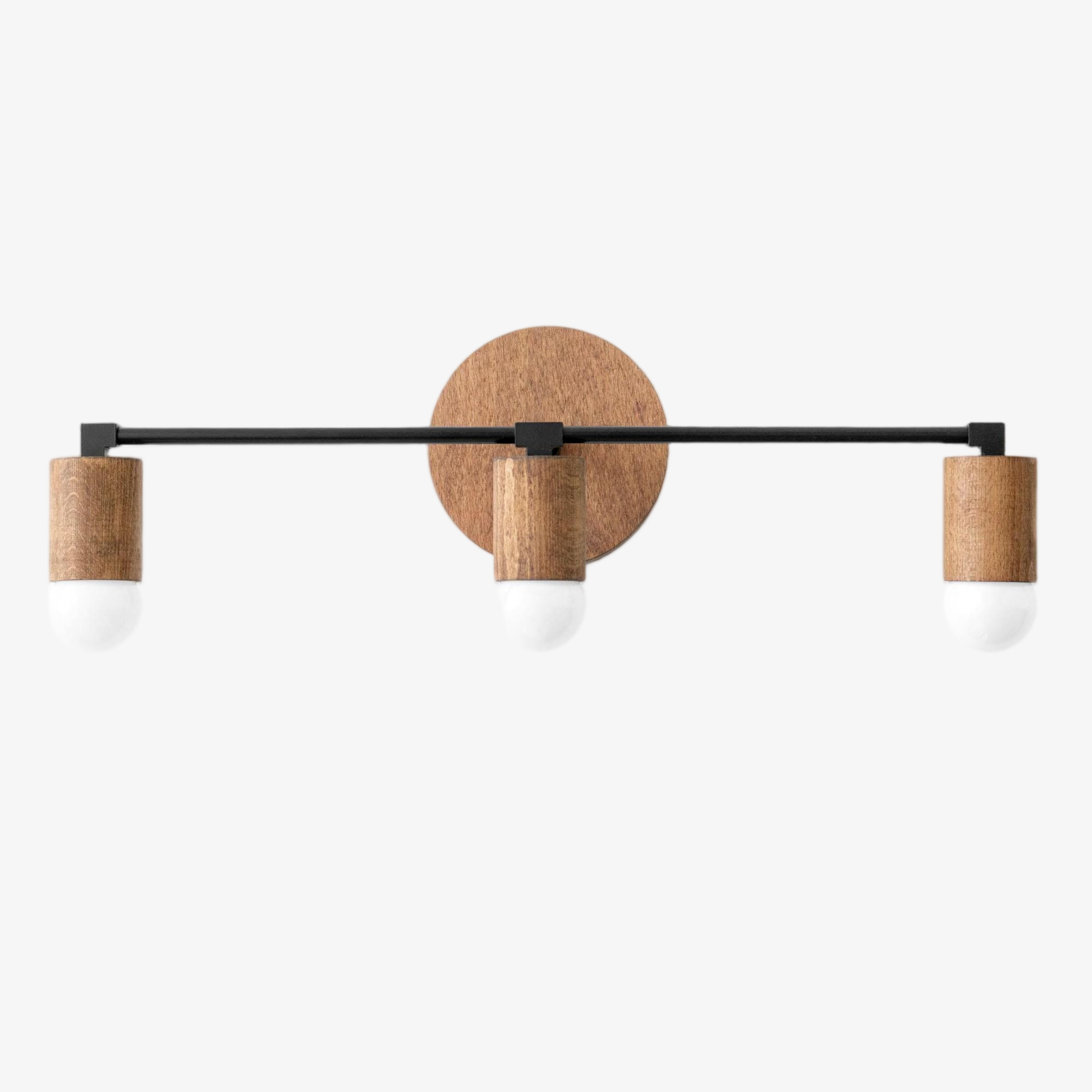 Mobilux Line Wood and Vanity Light - Bohemian Bathroom Lighting Fixture