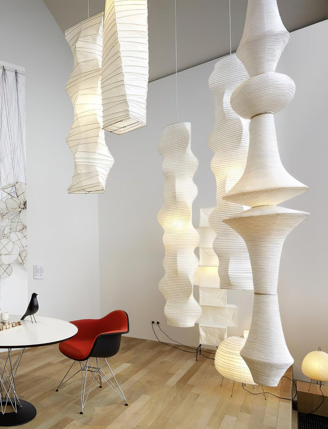 Washi-Papier-Pendelleuchte – Japanische handgefertigte Lampe für das Wohnzimmer