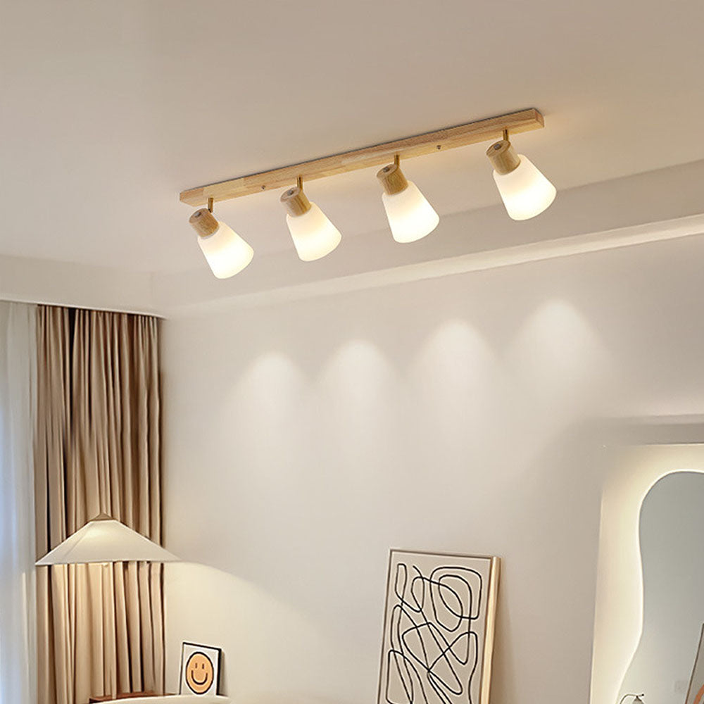 Wood Track Lighting - Modern Rotatable Minimalist Hallway Light