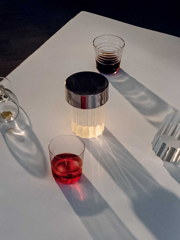 Tragbare Tischlampe – wiederaufladbare Glaslampe für Wohnzimmer und Schreibtisch