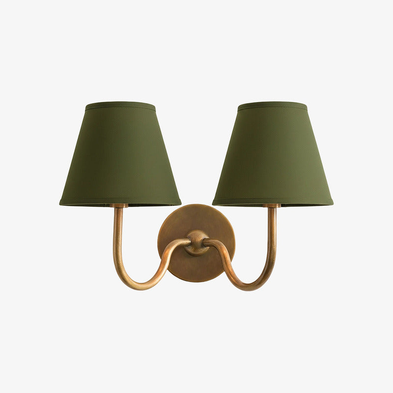 Luvora Pleated Shade Wall Lamp – Modern Brass Linen Lighting