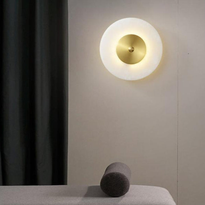 Minimalism Alabaster Doppelscheiben-Wandleuchte