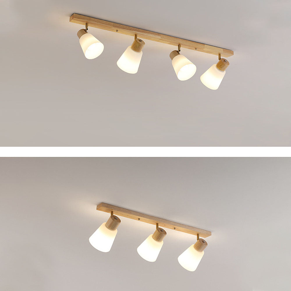 Wood Track Lighting - Modern Rotatable Minimalist Hallway Light