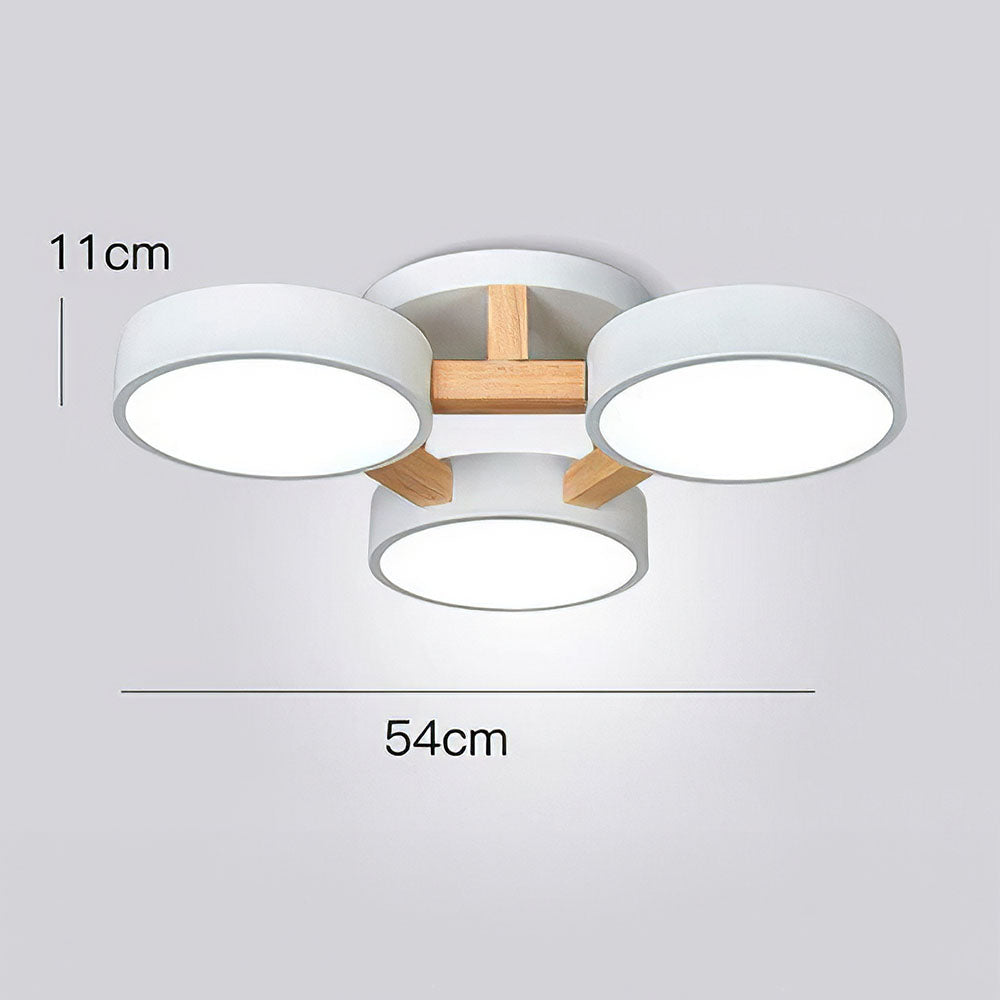 LED Ceiling Light – Modern Iron Wood Fixture for Bedroom Ambiance