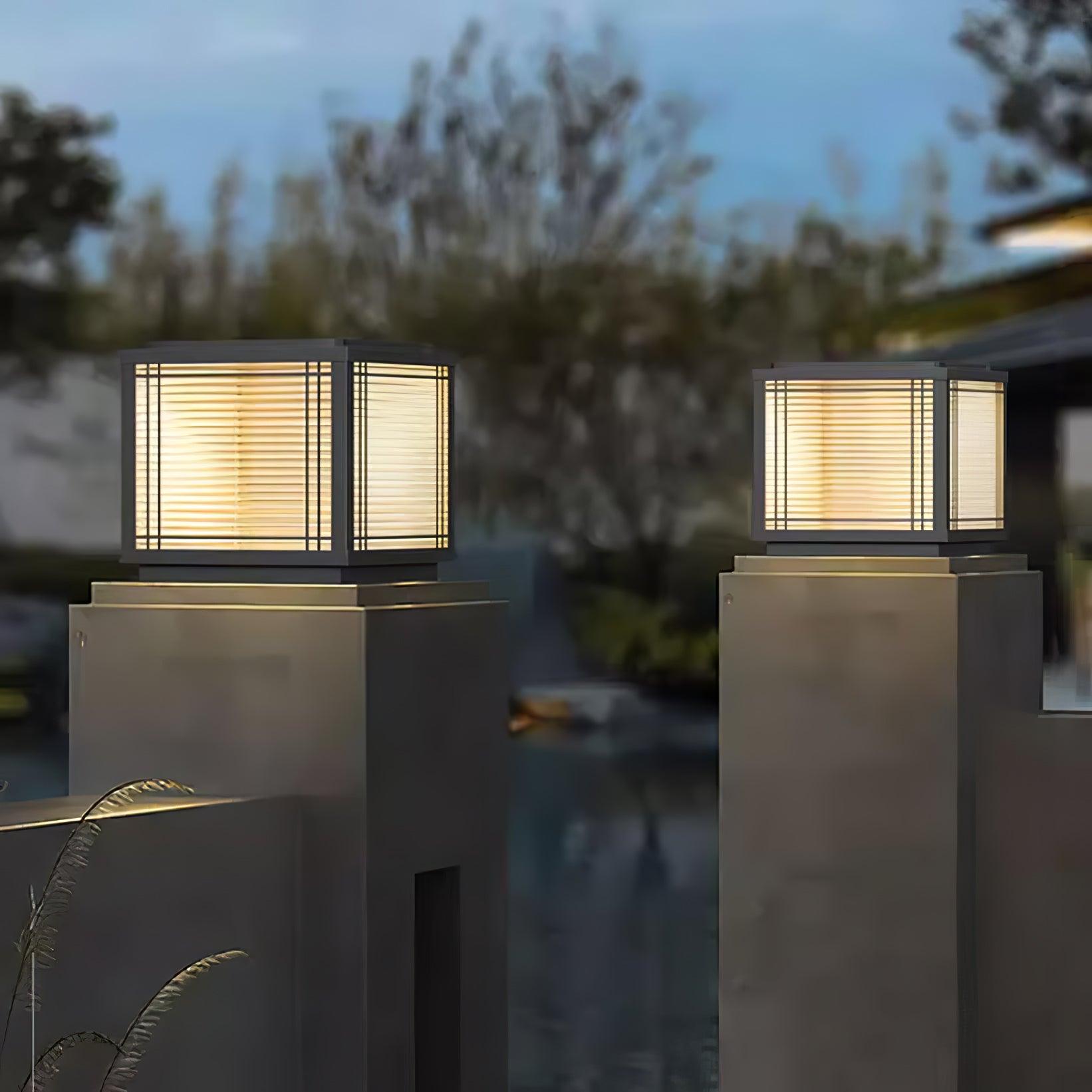 Outdoor Post Light - Solar Stainless Steel Lamp for Deck & Garden Use