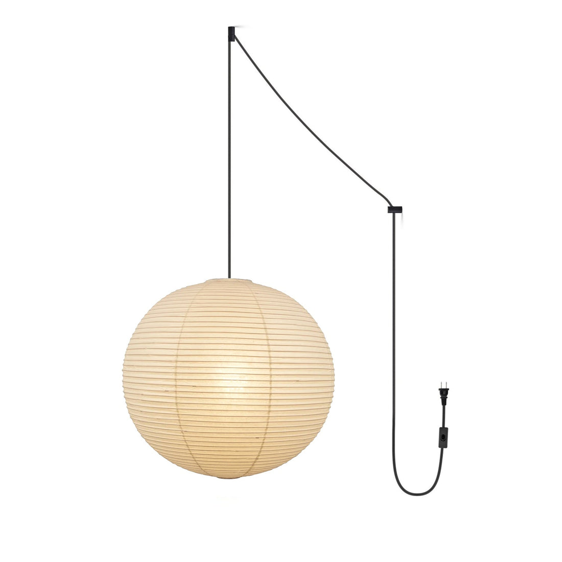 Mid-Century Pendant Swag Light - Japanese Paper Lamp for Bedroom