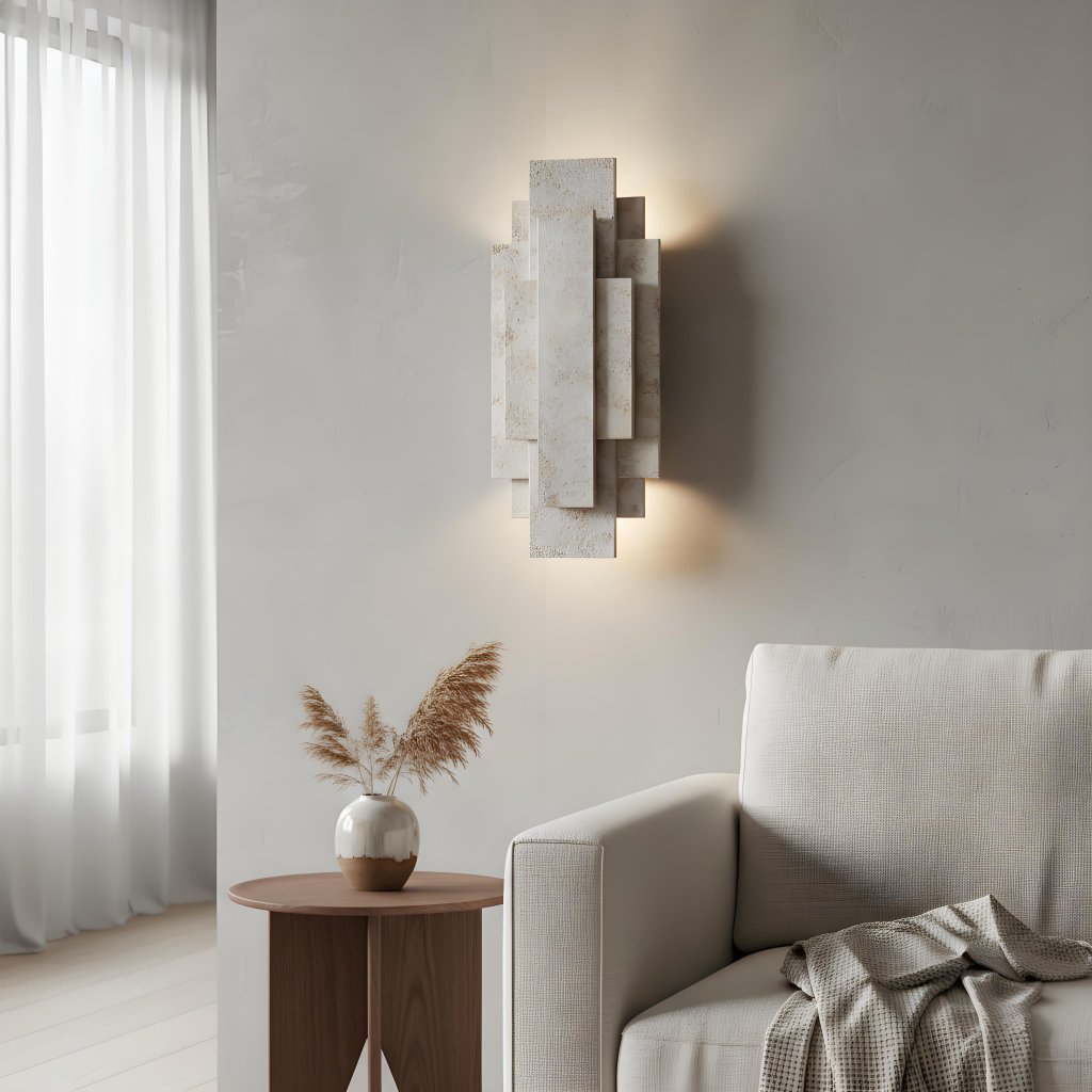 Rechteckige Wandleuchte Kelsar – Ausführungen in Gold und Silber für Wohnzimmer oder Schlafzimmer