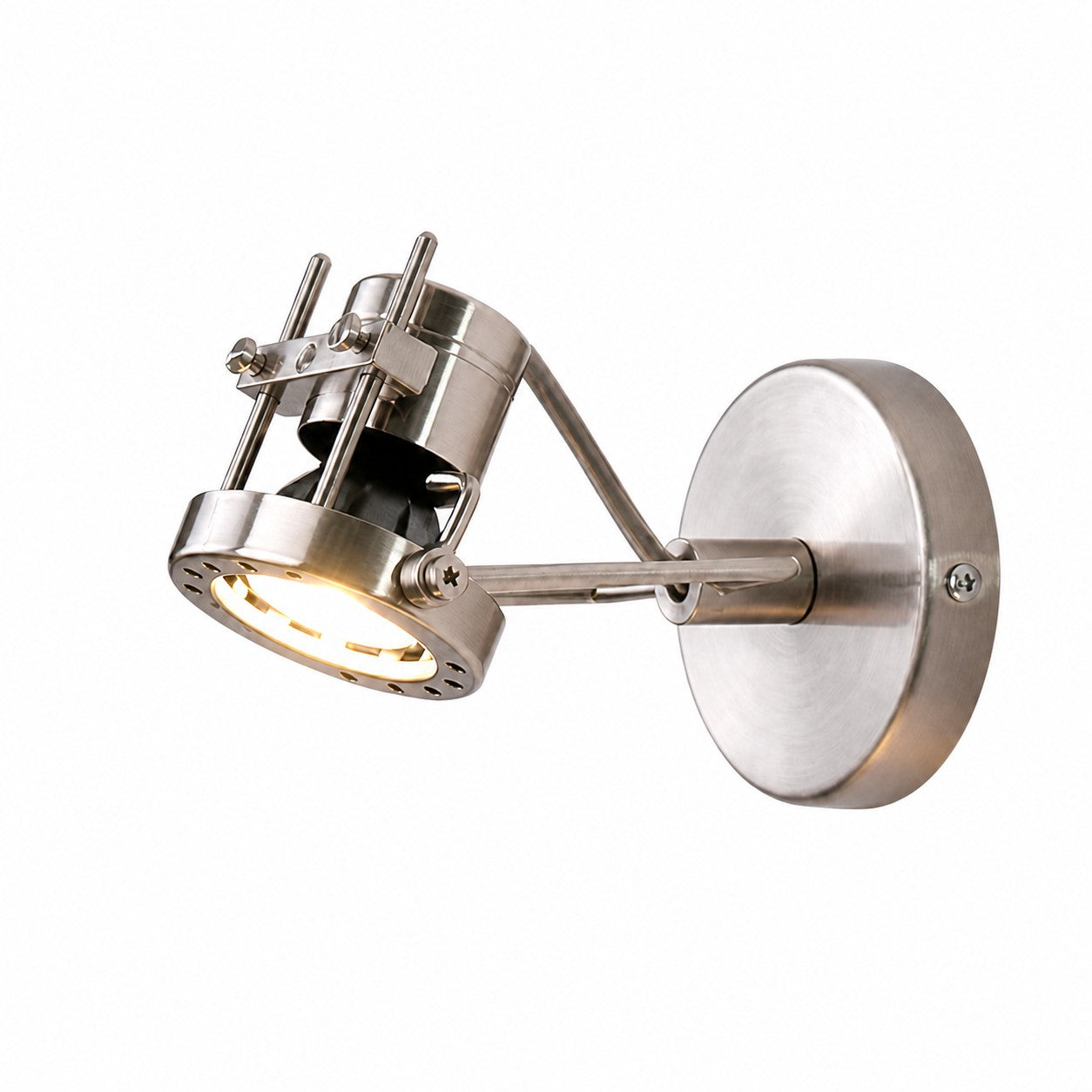 Bauhaus Brushed Nickel Adjustable Wall Spotlight