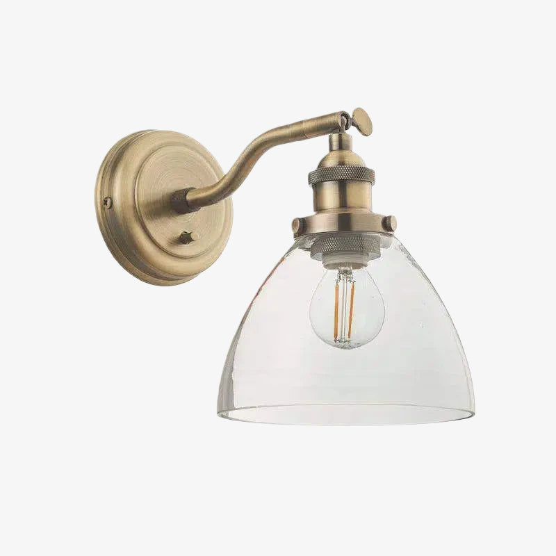 Novera Wall Light Collection – Glass Shade Finishes in Brass Silver Nickel Copper – Residential and Boutique Hospitality