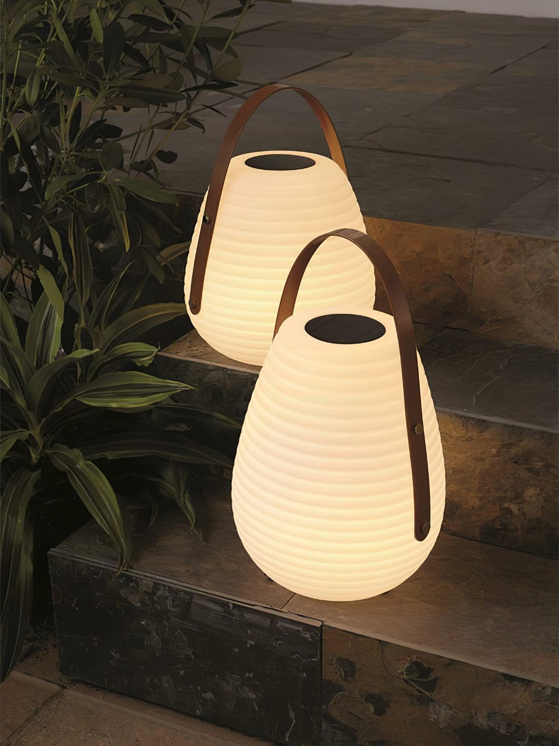 Lantern Outdoor Lamp - Frosted Plastic Portable Warm Light for Garden