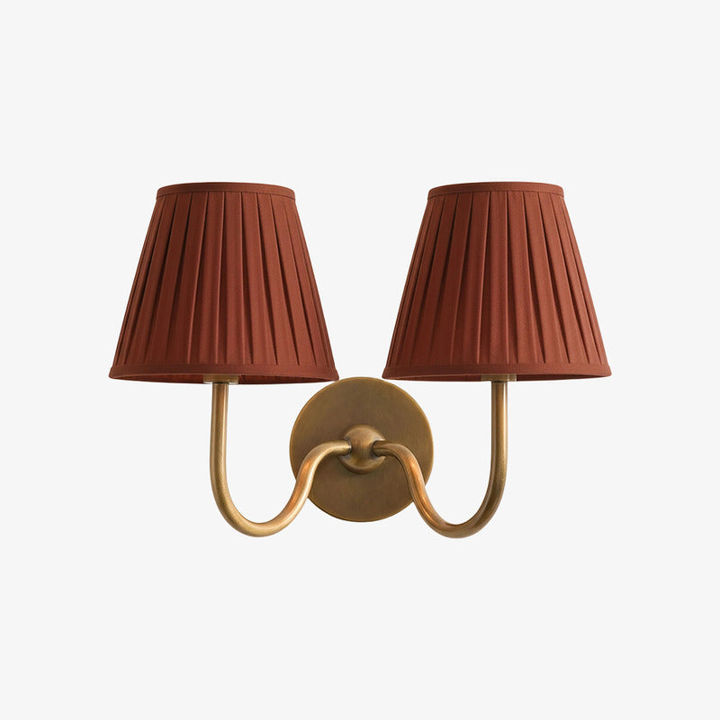 Luvora Pleated Shade Wall Lamp – Modern Brass Linen Lighting