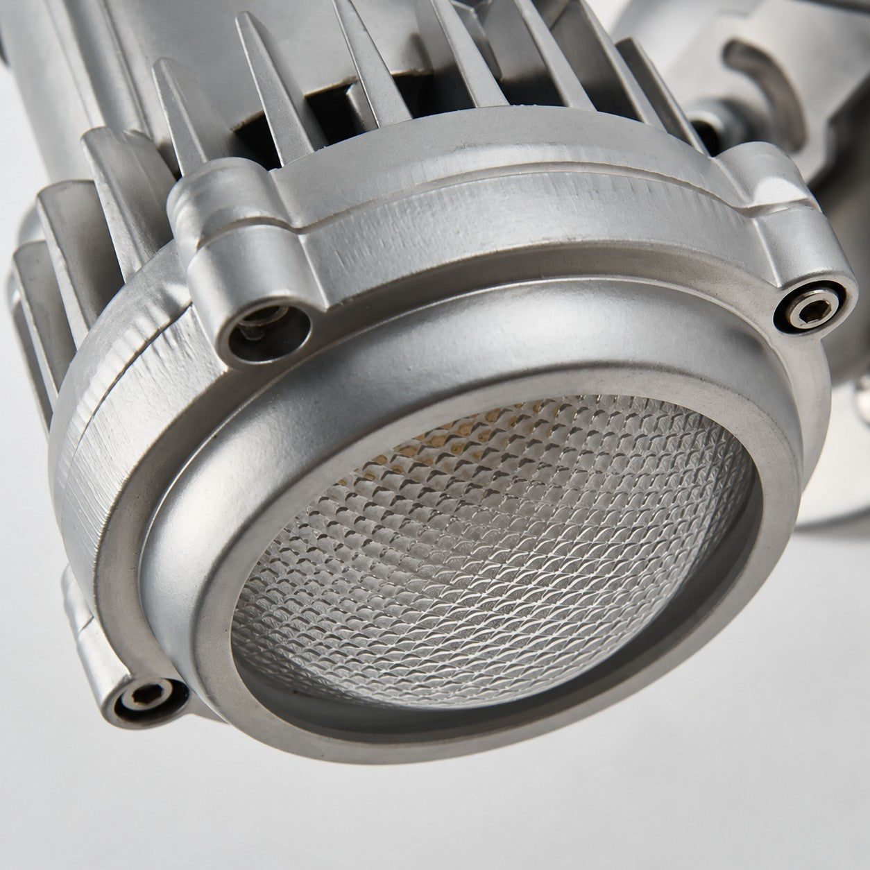 Brushed Silver Industrial Spotlight Wall Sconce