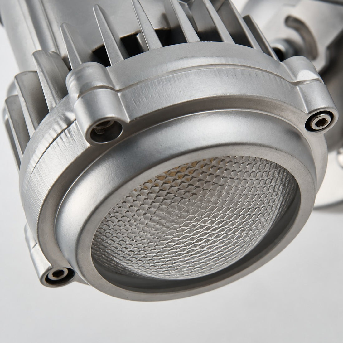 Brushed Silver Industrial Spotlight Wall Sconce
