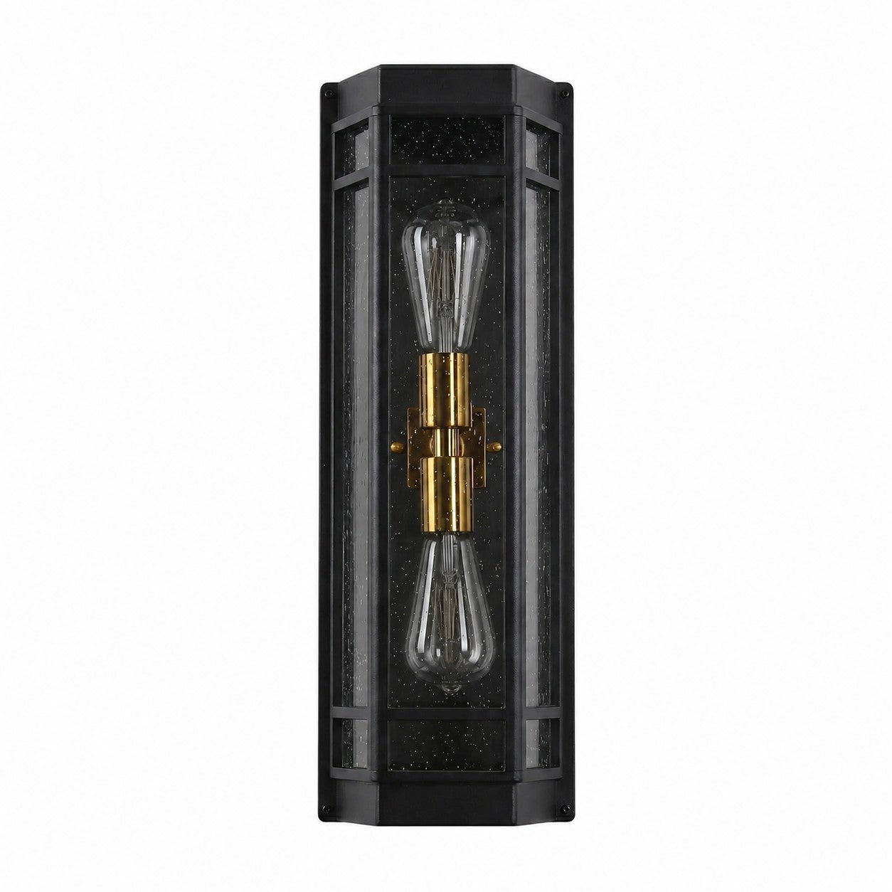 Modern Black Glass Outdoor Wall Sconce for Porch