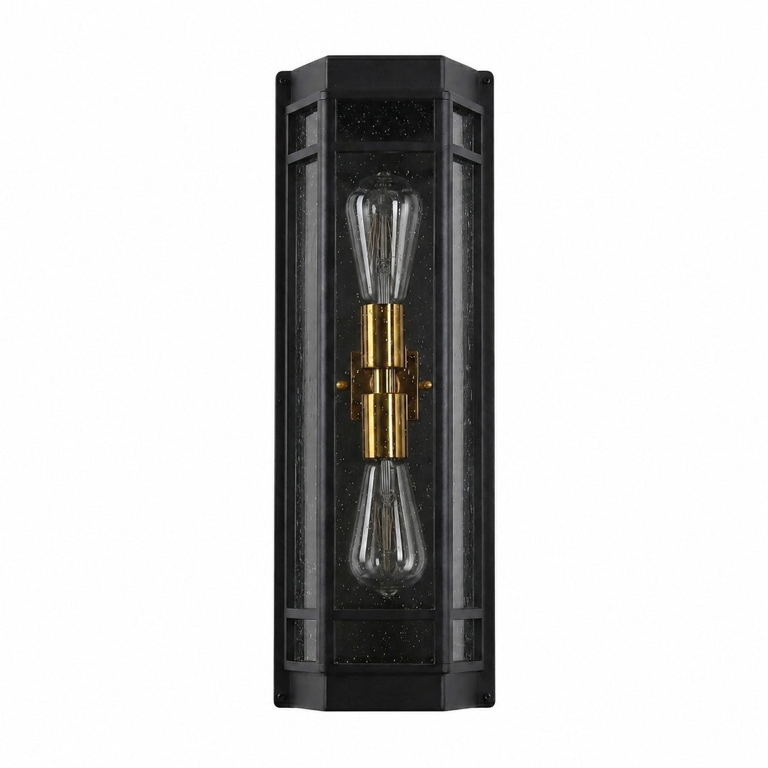 Modern Black Glass Outdoor Wall Sconce for Porch