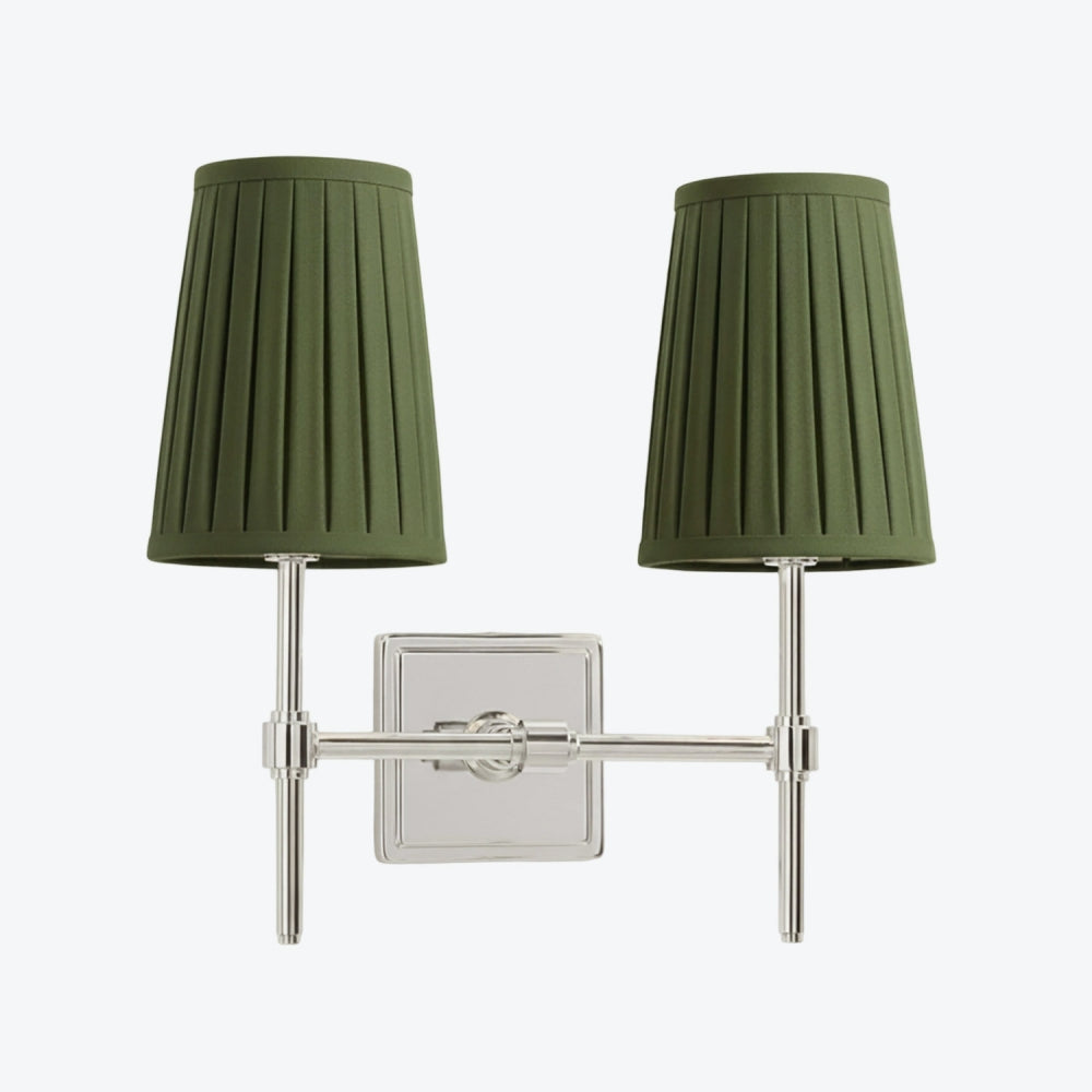 Derlina White Linen Shades Wall Lamp – Retro Metal Multi-Head Lighting Fixture