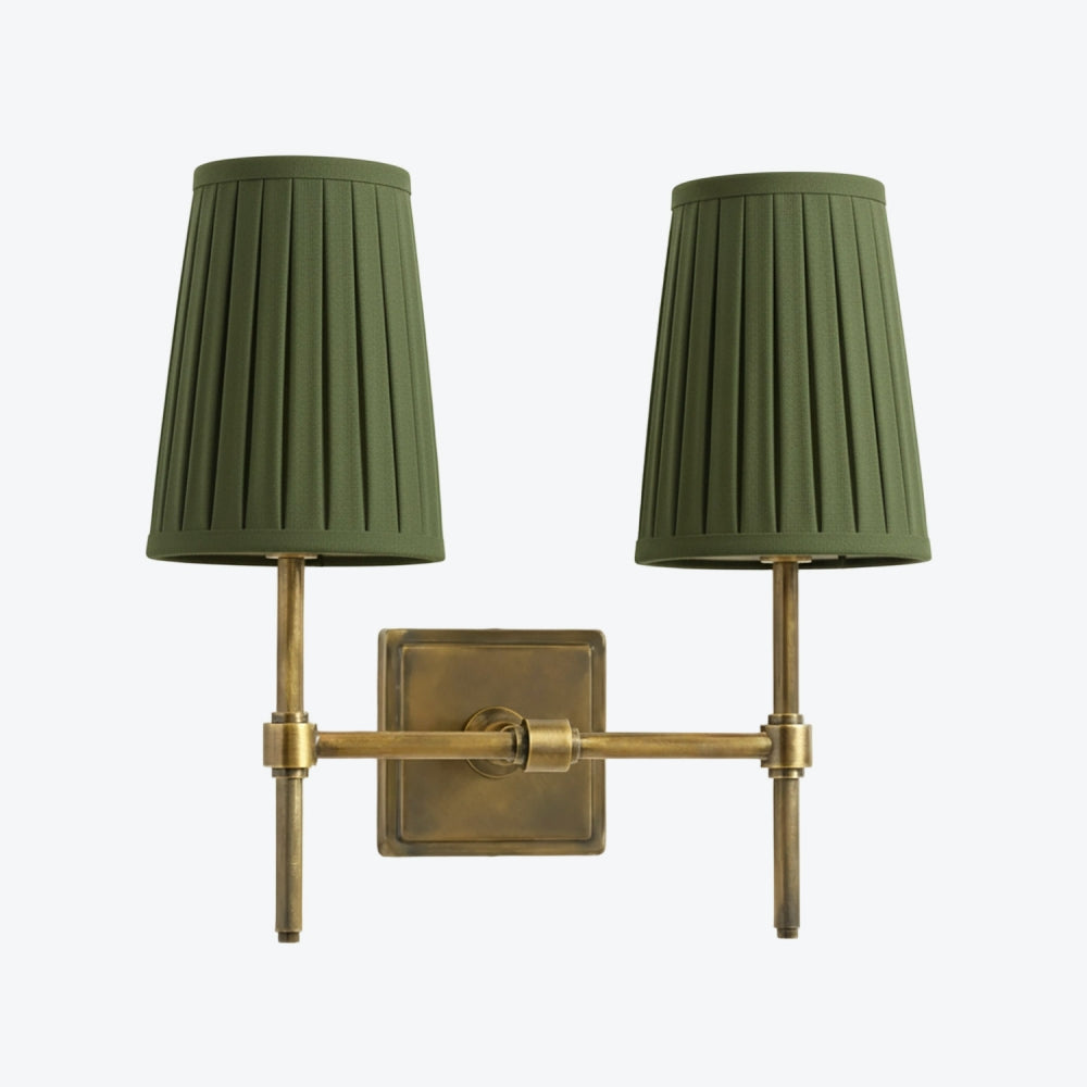 Derlina White Linen Shades Wall Lamp – Retro Metal Multi-Head Lighting Fixture
