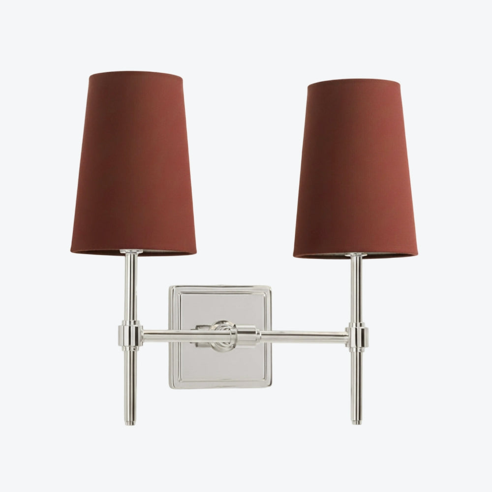 Derlina White Linen Shades Wall Lamp – Retro Metal Multi-Head Lighting Fixture