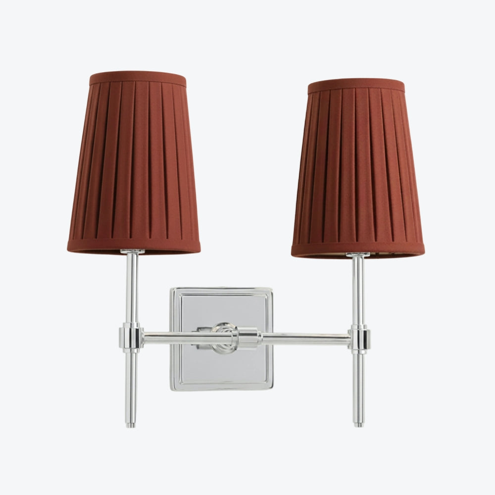 Derlina White Linen Shades Wall Lamp – Retro Metal Multi-Head Lighting Fixture