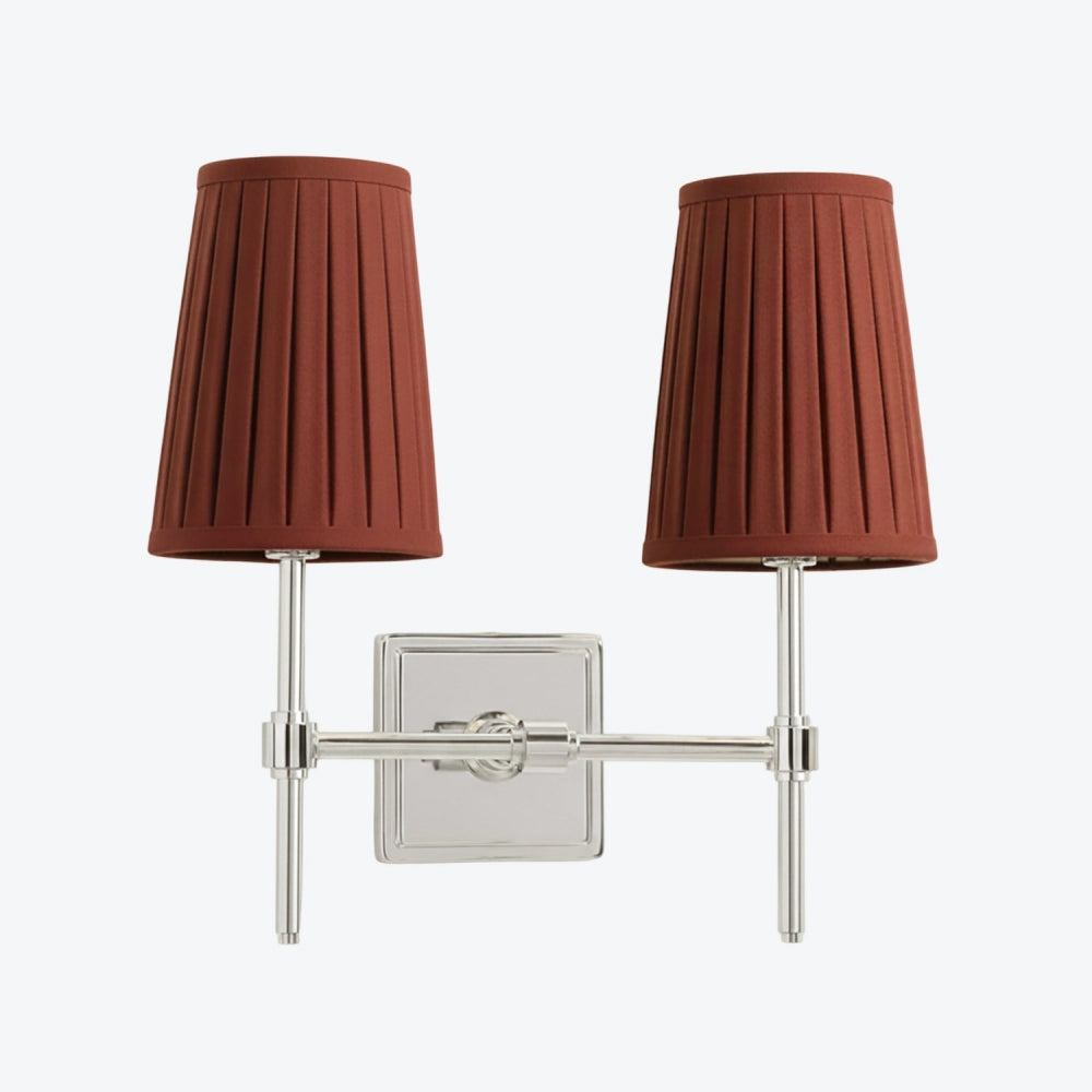 Derlina White Linen Shades Wall Lamp – Retro Metal Multi-Head Lighting Fixture