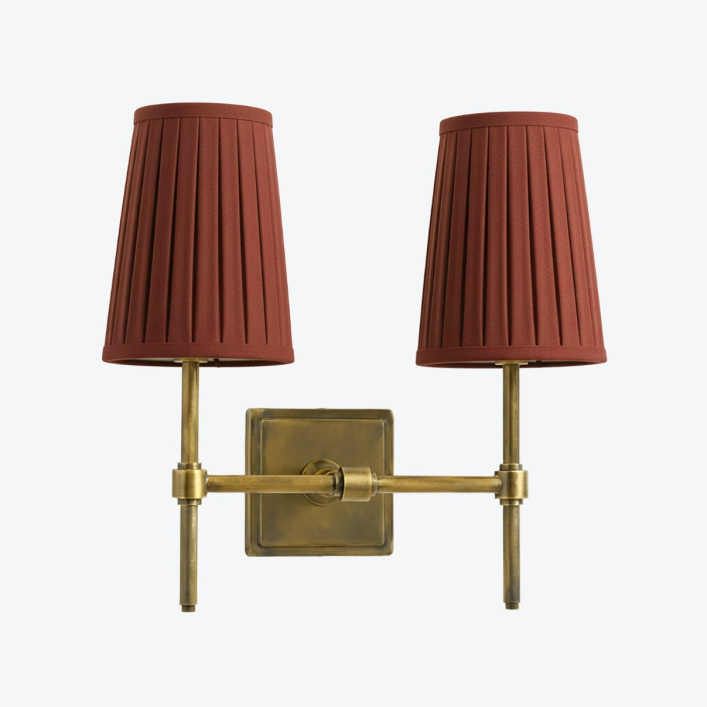 Derlina White Linen Shades Wall Lamp – Retro Metal Multi-Head Lighting Fixture