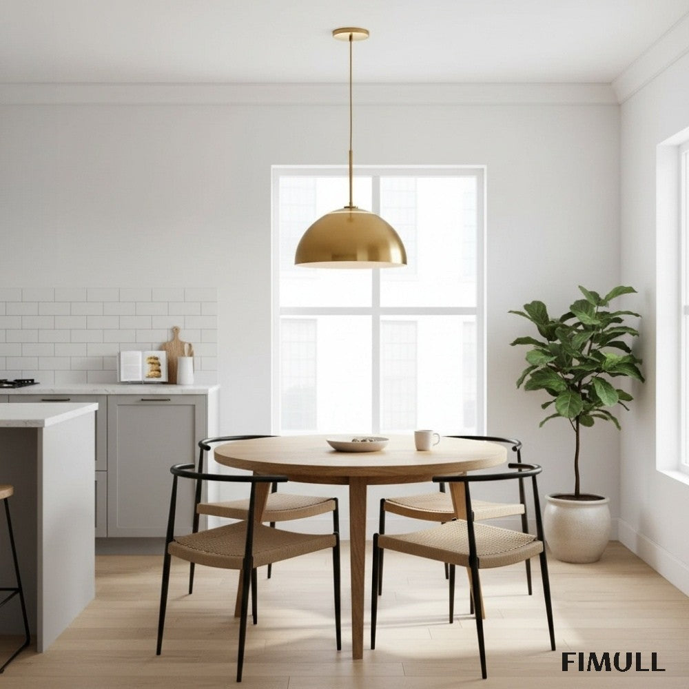 Parvion Sculptural Metal Pendant Light - Modern Bowl Lamp for Hallway