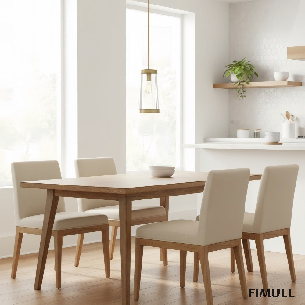 Driscoll Brass Drum Pendant Light - Vintage Glass Iron Lamp for Kitchen